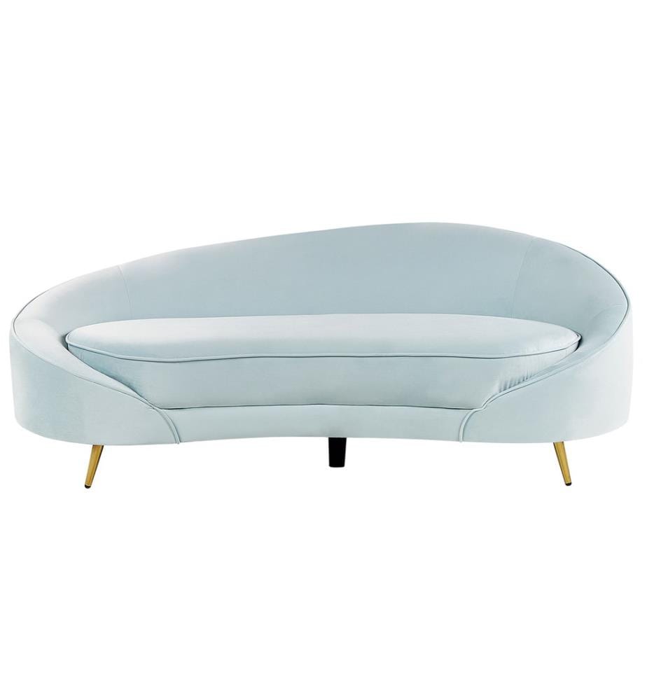 Sofa 2-Sitzer SAVAR Samtstoff Hellblau