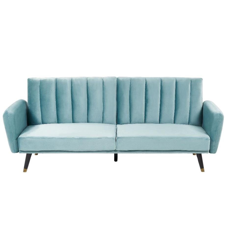 Schlafsofa 3-Sitzer VIMMERBY Samtstoff Hellblau