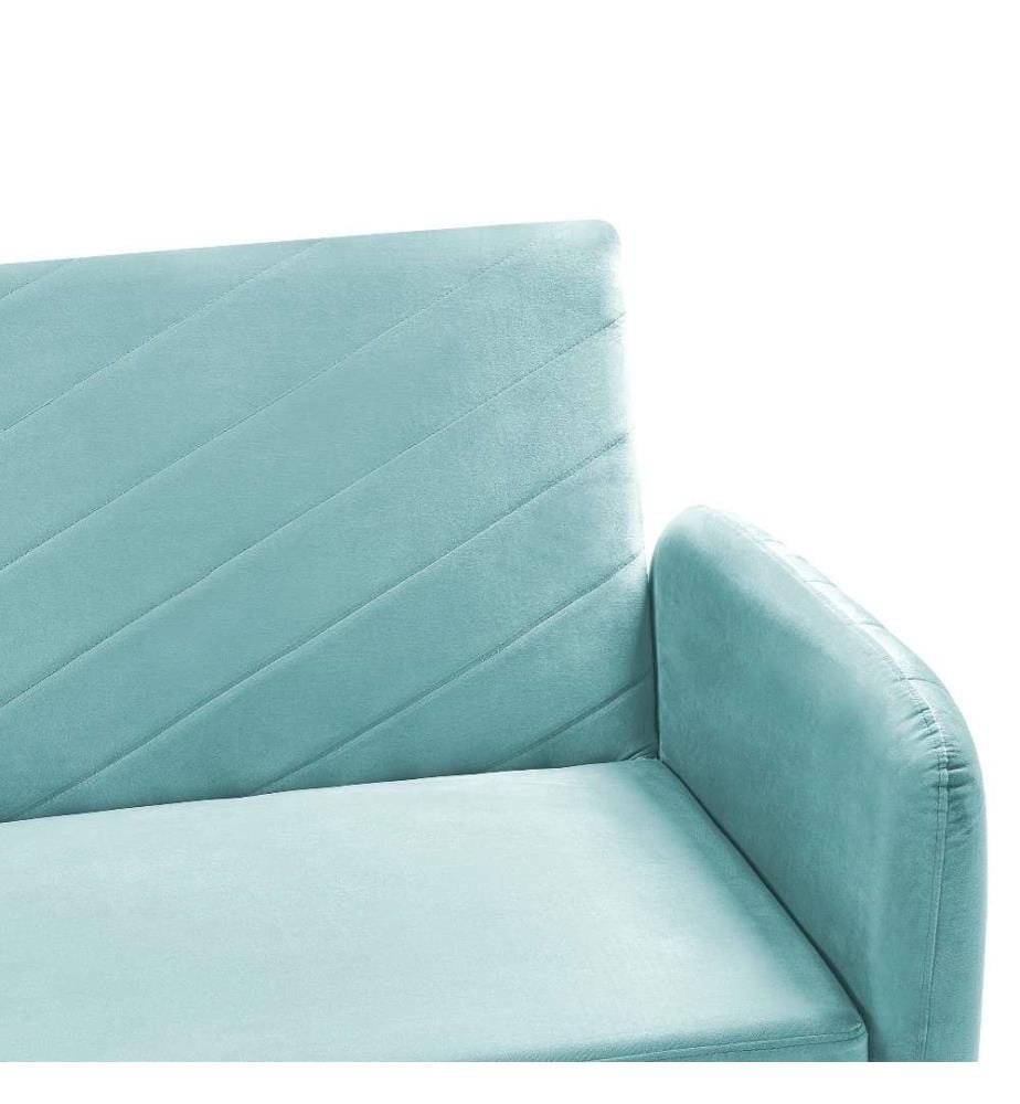 Sofa Bed 3 Seater SENJA Velvet Light Blue