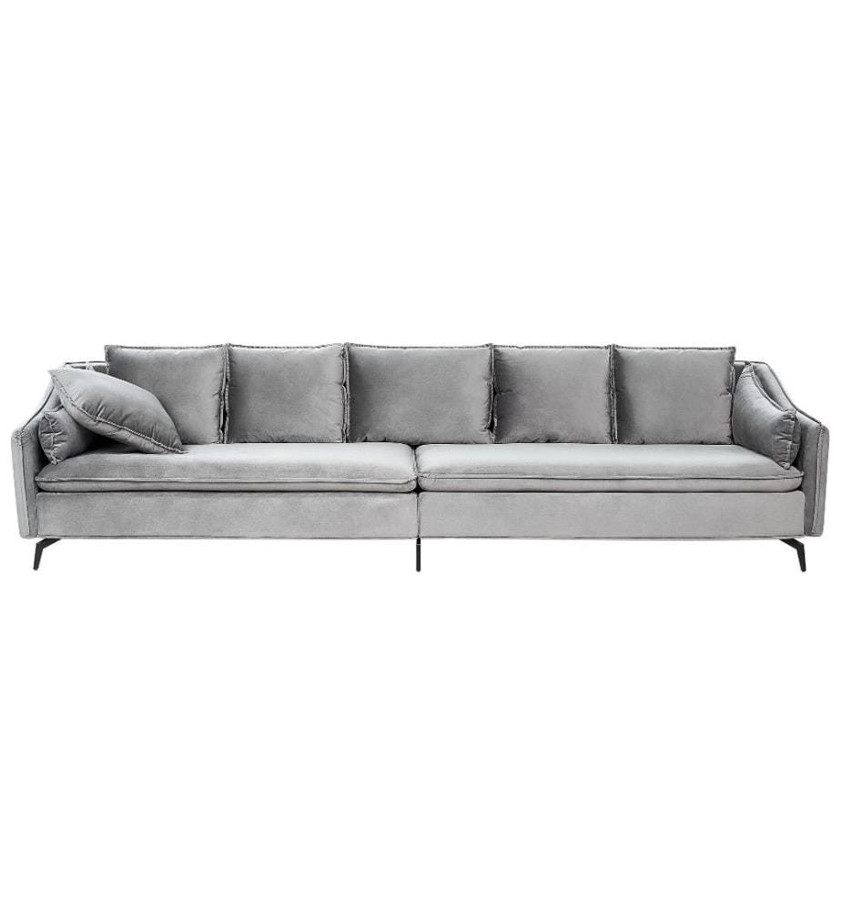 Sofa 4-Sitzer AURE Samtstoff Hellgrau