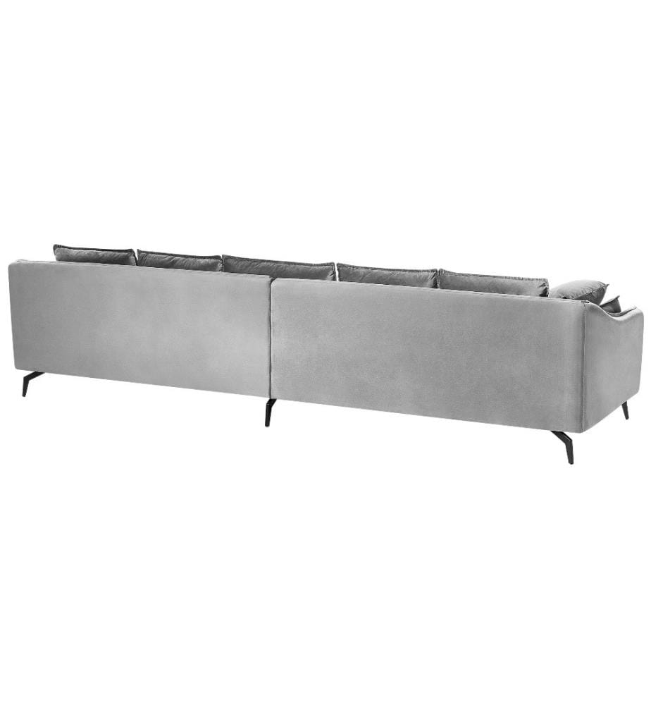 Sofa 4-Sitzer AURE Samtstoff Hellgrau