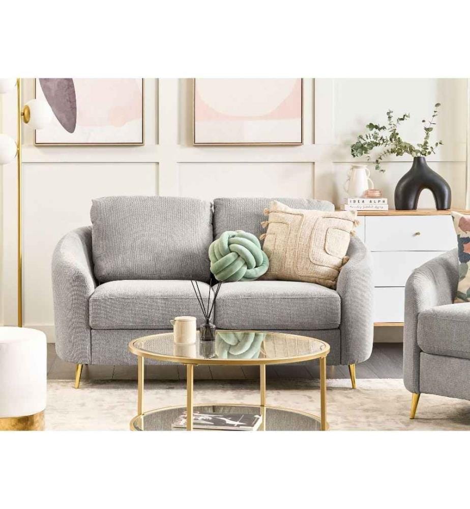 Sofa 2-Sitzer TROSA Stoff Hellgrau