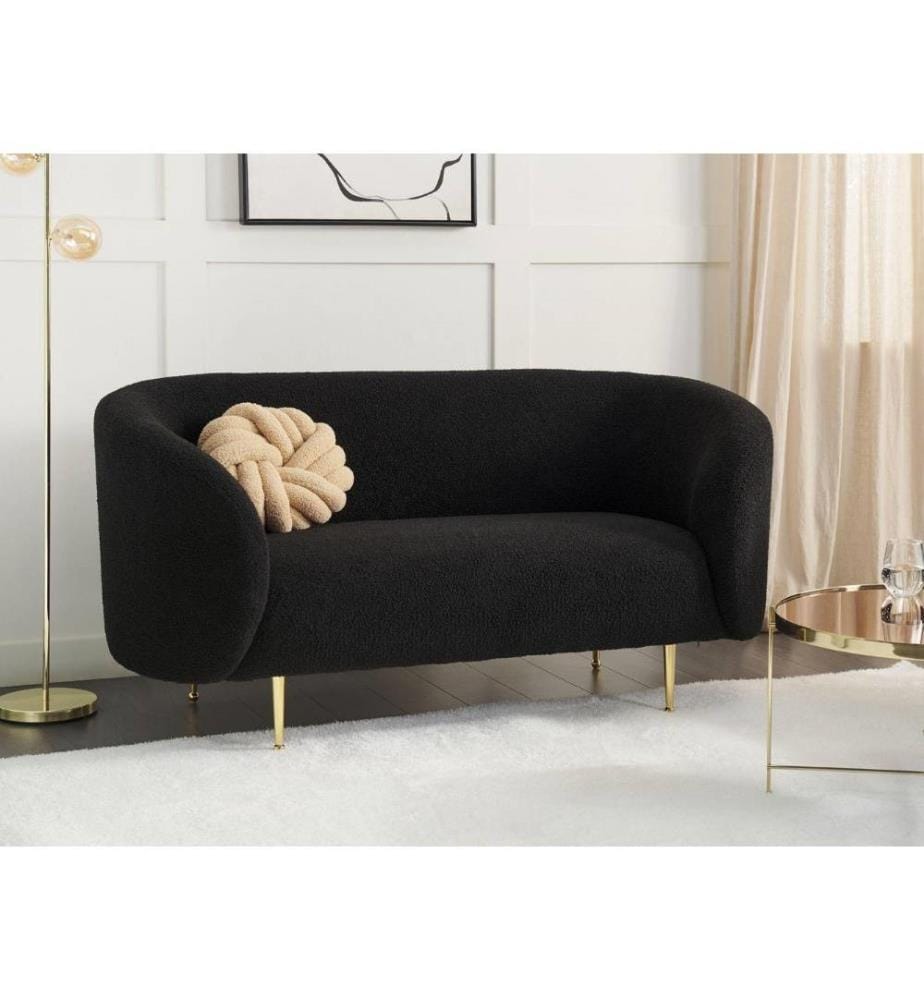 Sofa 2 Seater LOEN Boucle Black