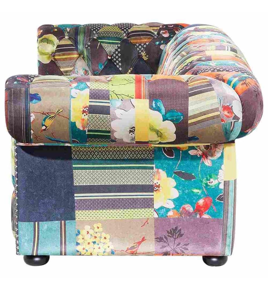 Divano 3 posti CHESTERFIELD Tessuto Verde chiaro