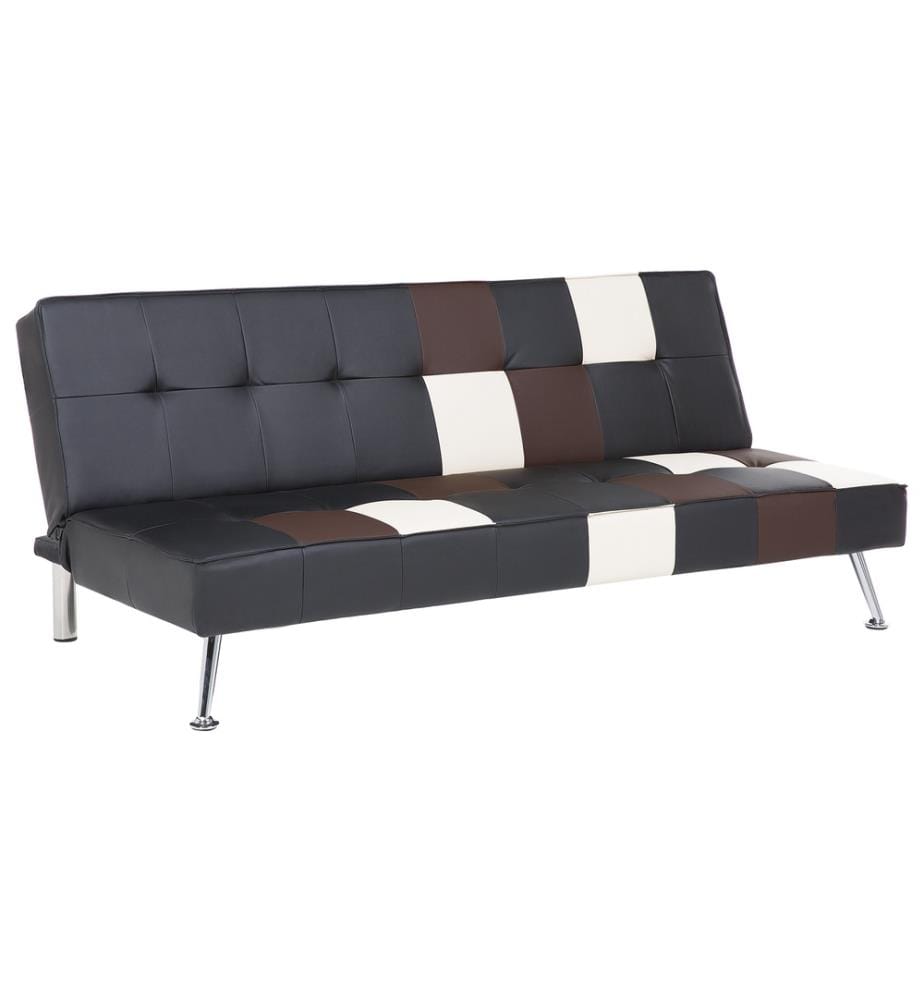 Schlafsofa 3-Sitzer OLSKER Kunstleder Schwarz