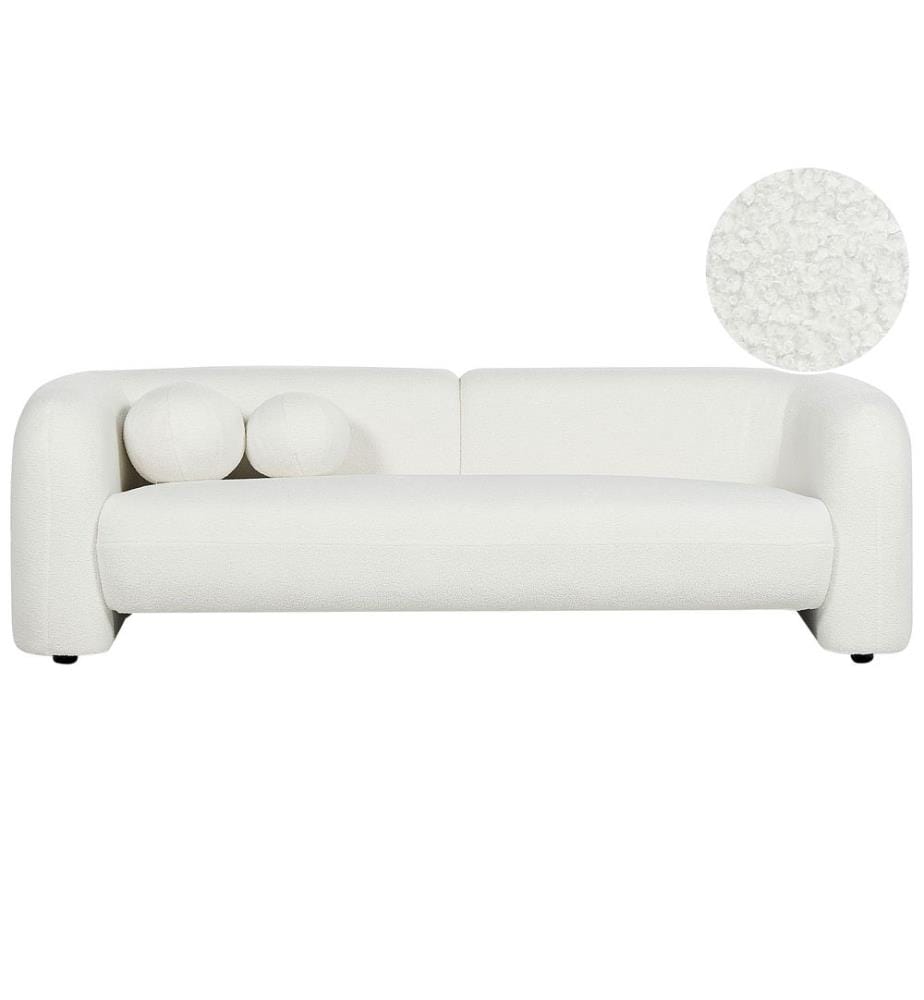 Sofa 3-Sitzer LEIREN Bouclé Weiss
