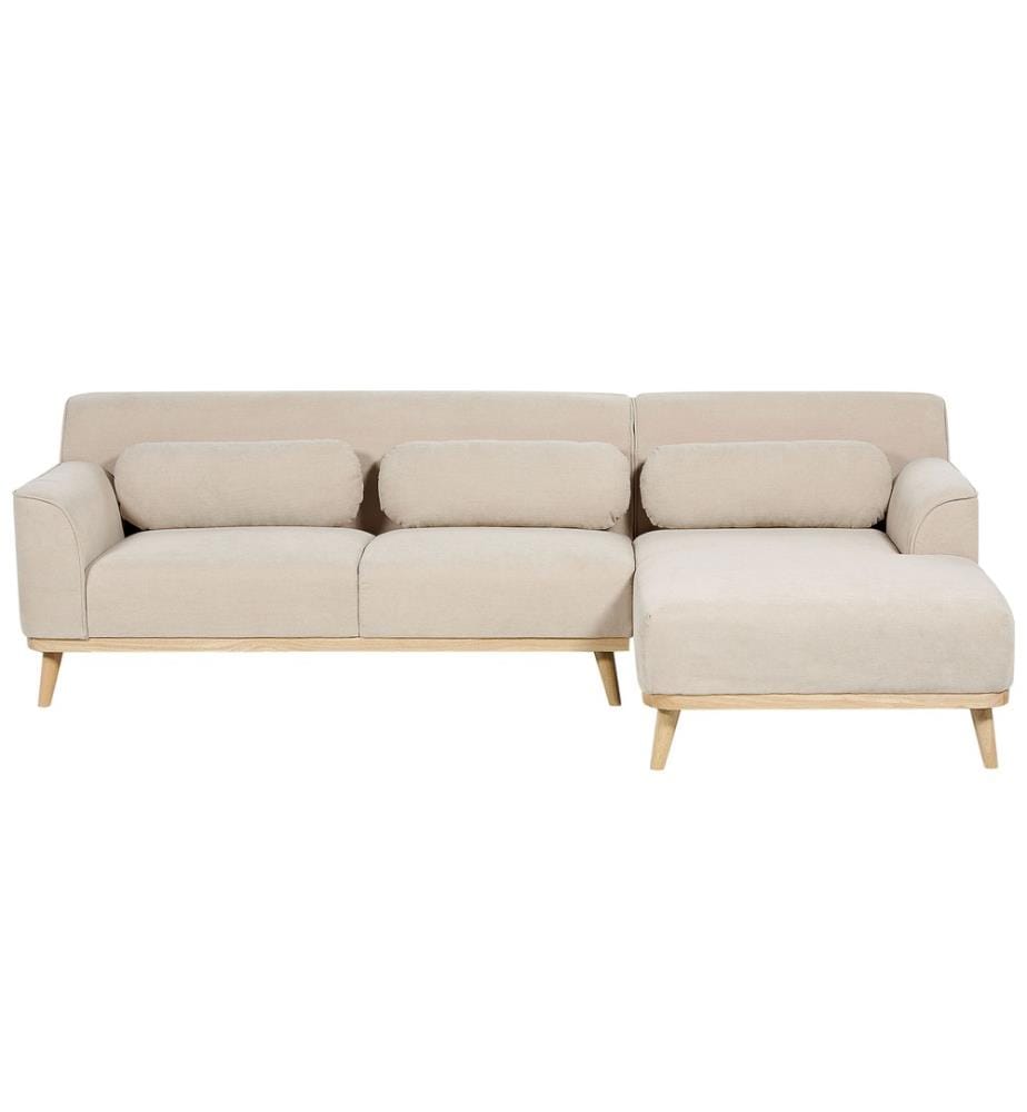Ecksofa 3-Sitzer SIMOS Cord Hellbeige linksseitig