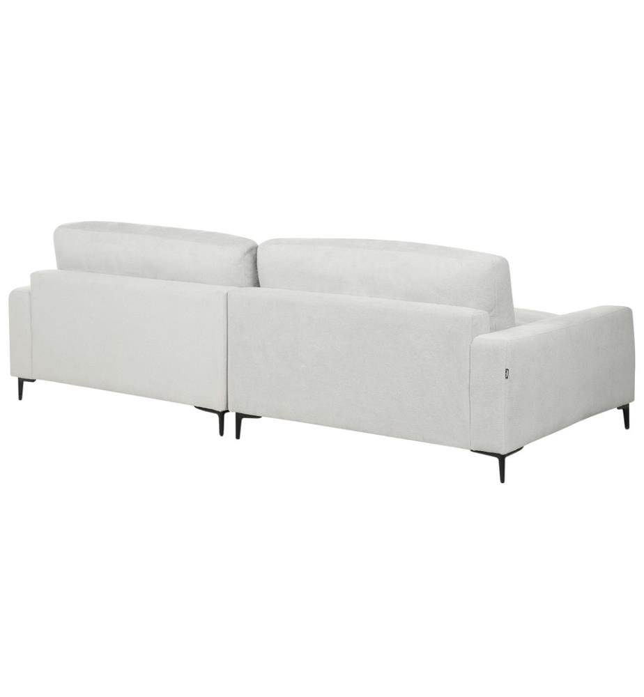 Corner Sofa 3 Seater MALOY Chenille Light Grey Right Hand