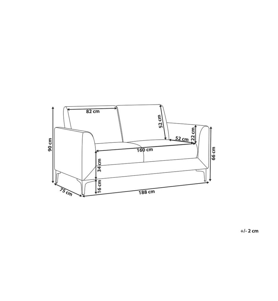 Sofa 3-Sitzer FENES Stoff Schwarz