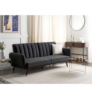 Schlafsofa 3-Sitzer VIMMERBY Stoff Schwarz