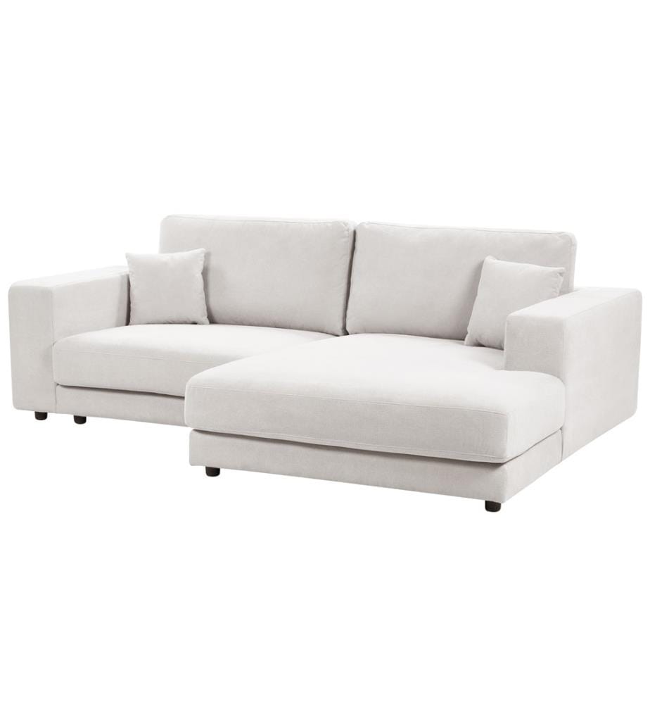 Ecksofa 3-Sitzer LOFOTEN Stoff Cremeweiss linksseitig