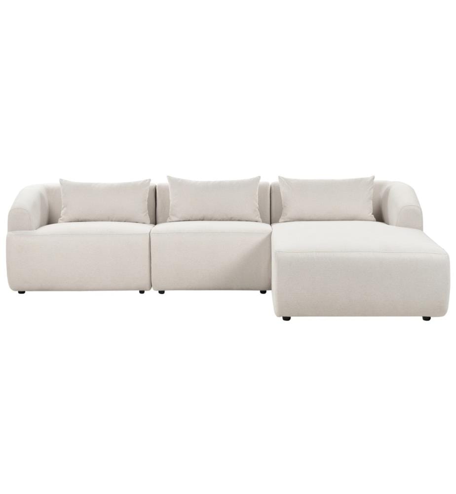 Corner Sofa 3 Seater SVANSELE Fabric Light Beige Left Hand
