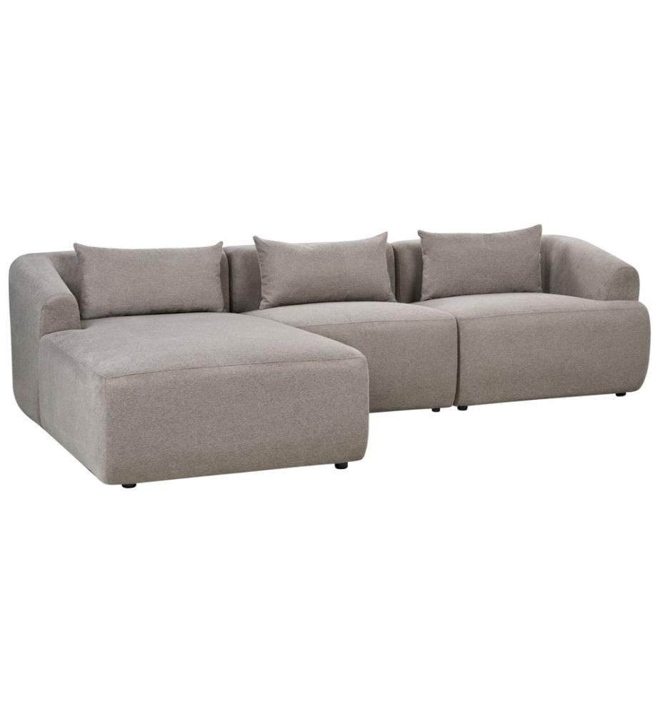Corner Sofa 3 Seater SVANSELE Fabric Taupe Right Hand