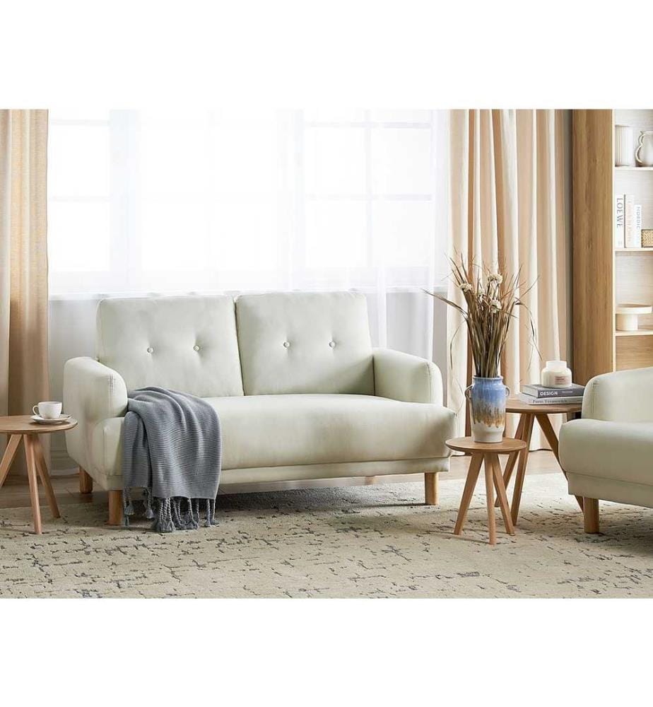 Sofa 2-Sitzer TUVE Stoff Cremeweiss