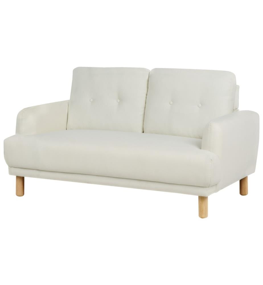 Sofa 2-Sitzer TUVE Stoff Cremeweiss
