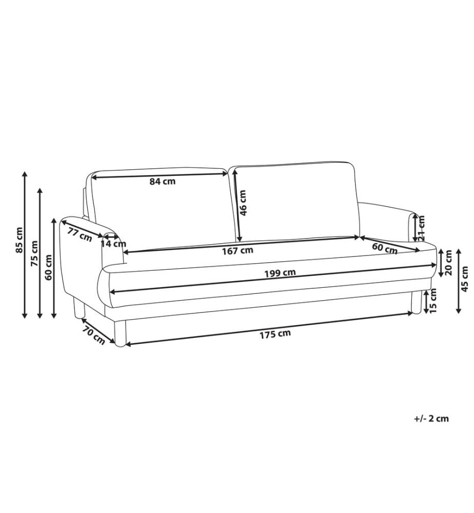Sofa 3-Sitzer TUVE Stoff Cremeweiss