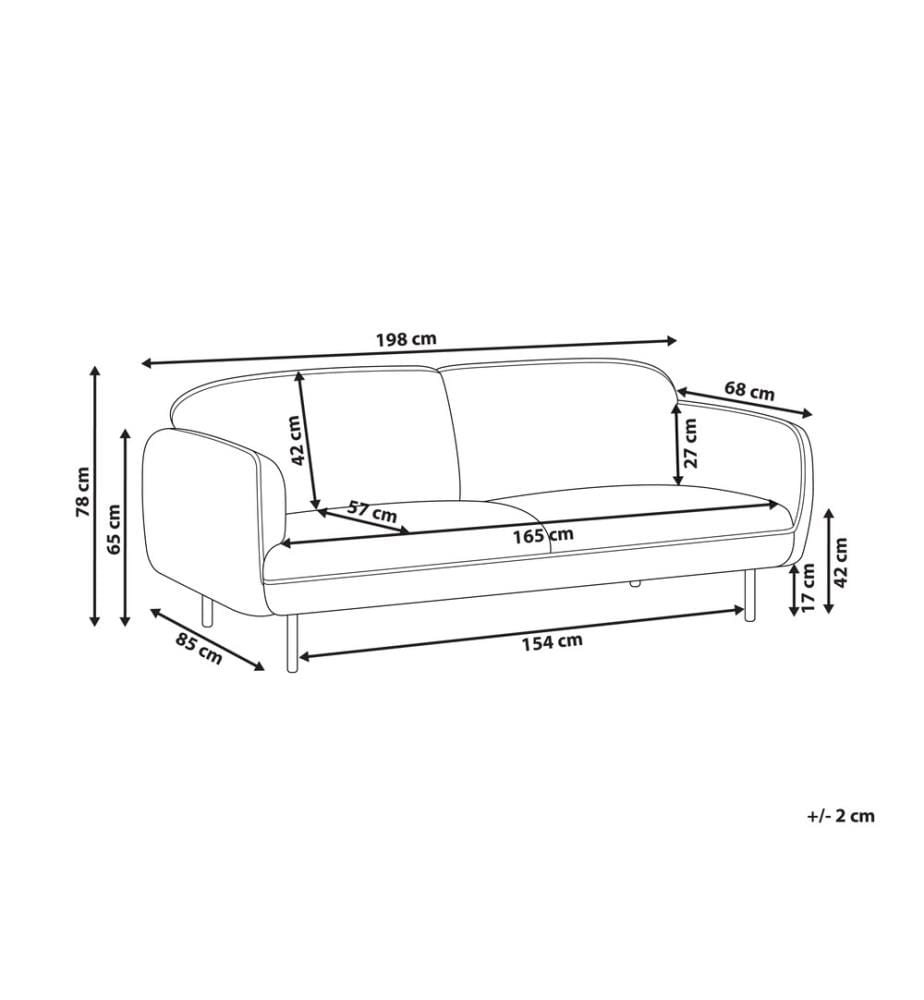 Sofa 3-Sitzer TONSBERG Stoff Hellbeige