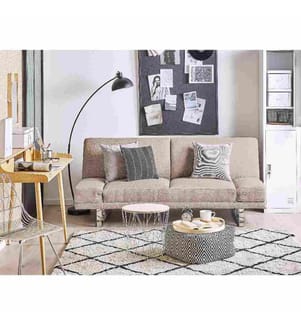 Schlafsofa 2-Sitzer YORK Stoff Beige