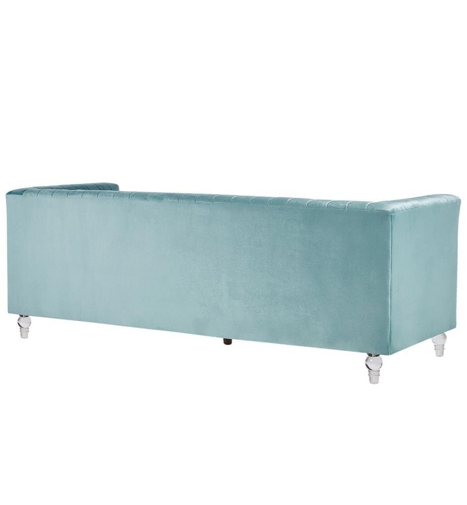 Sofa 3-Sitzer ARVIKA Samtstoff Hellblau