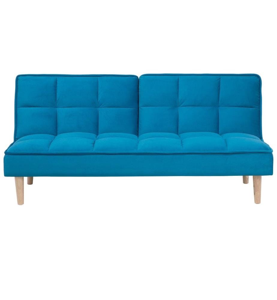 Sofa Bed 3 Seater SILJAN Fabric Sea Blue