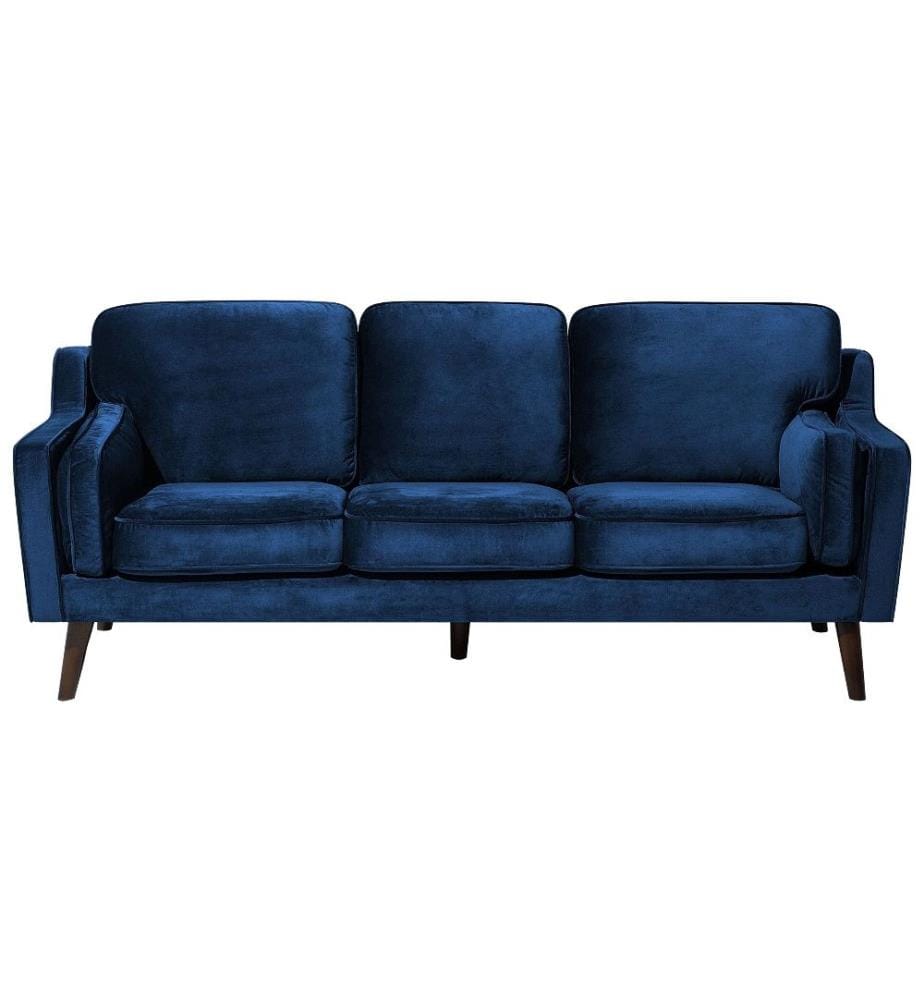 Sofa 3-Sitzer LOKKA Samtstoff Marineblau