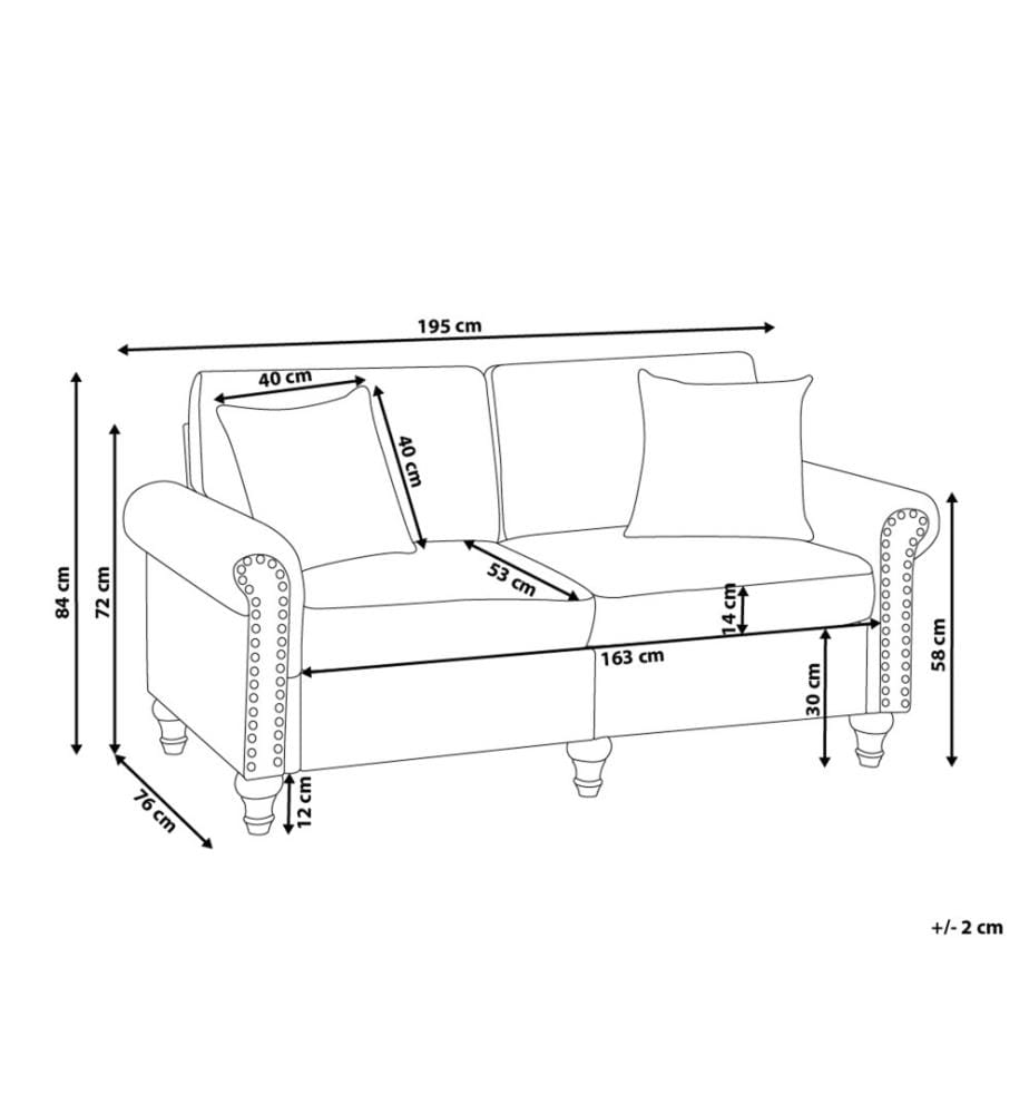 Sofa 3-Sitzer OTRA Stoff Hellgrau