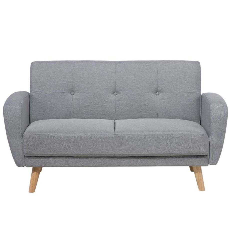 Sofa Bed 2 Seater FLORLI Fabric Light Grey