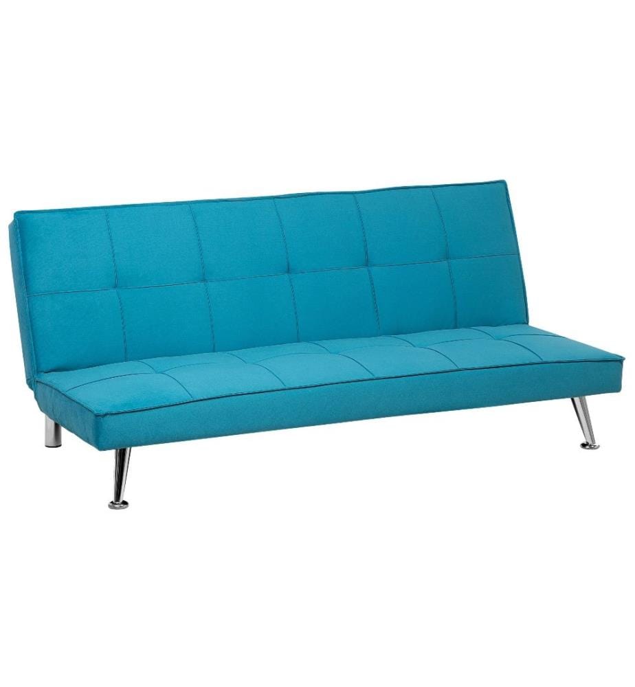 Sofa Blau Polsterbezug 3-Sitzer Schlaffunktion Minimalistisch Wohnzimmer