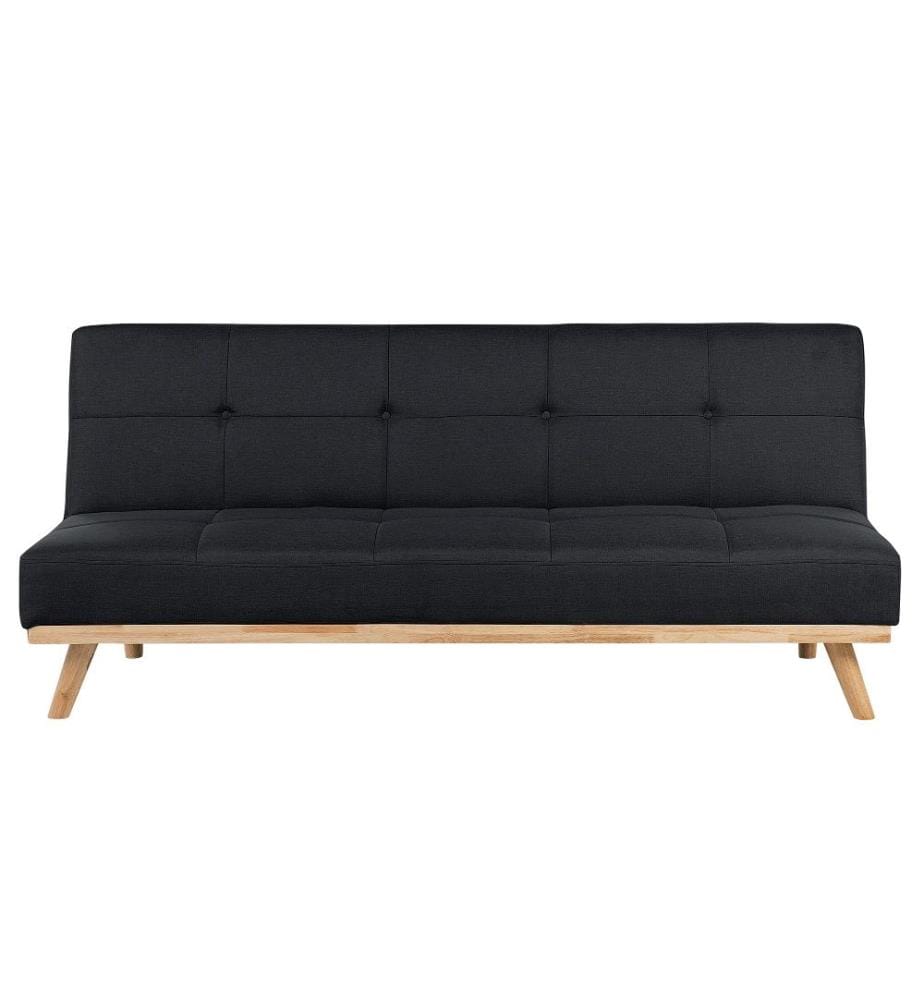 Schlafsofa 3-Sitzer FROYA Stoff Schwarz