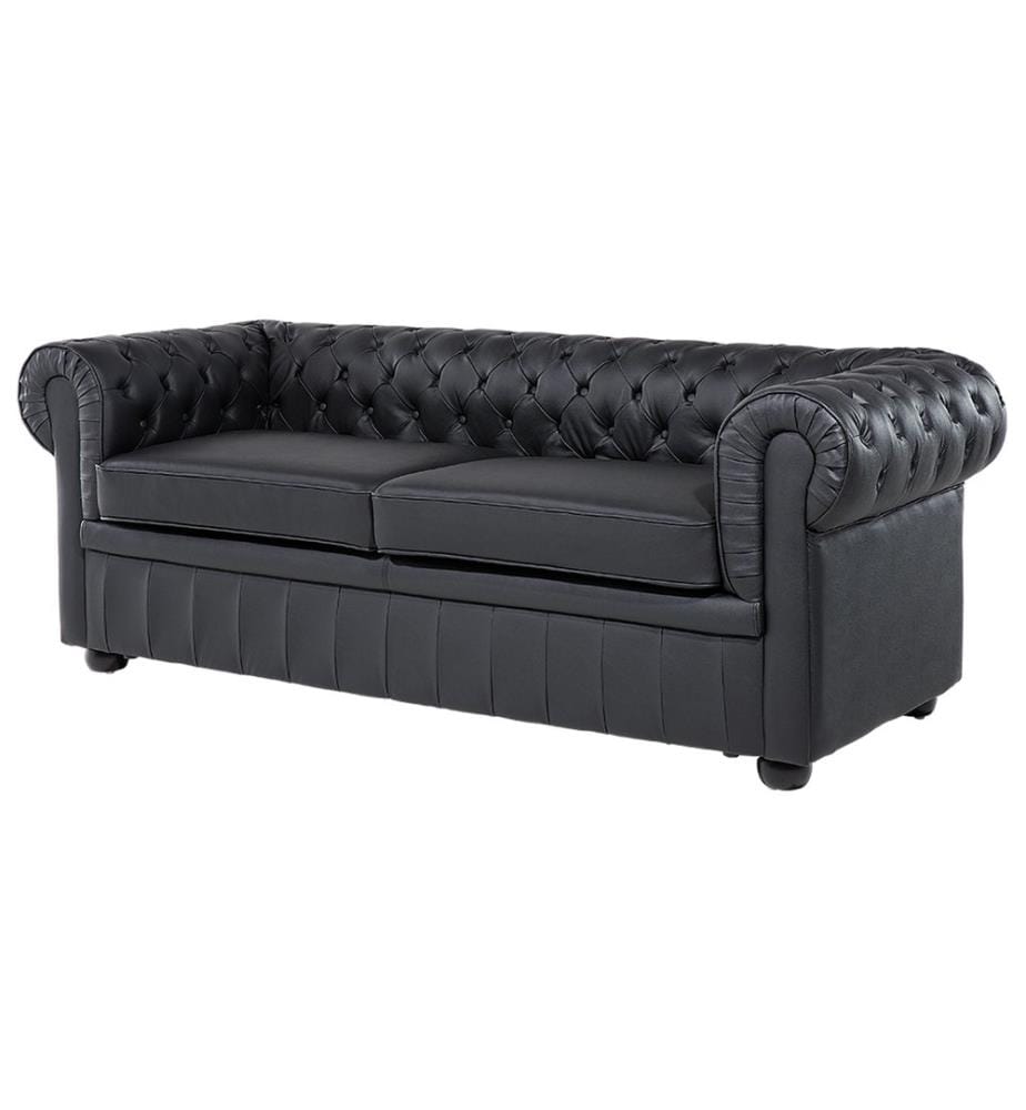 Canapé 3 places CHESTERFIELD Cuir Noir
