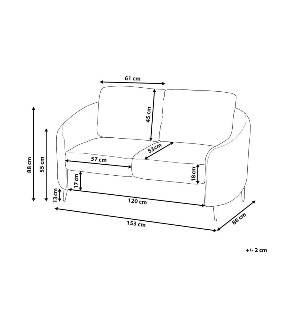 Sofa 2-Sitzer TROSA Stoff Hellbeige