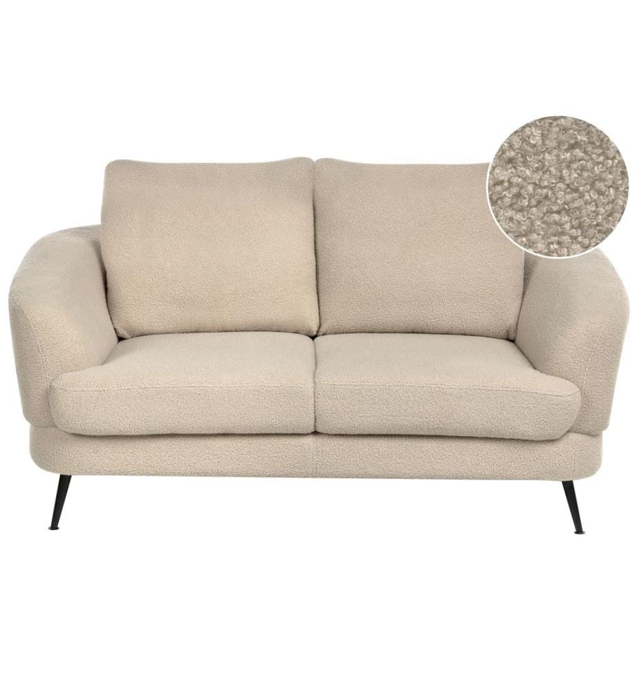 Sofa 2-Sitzer KJAER Bouclé Hellbeige