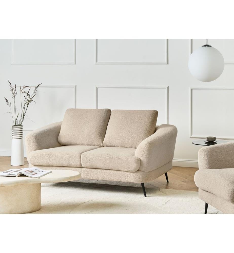 Sofa 2-Sitzer KJAER Bouclé Hellbeige