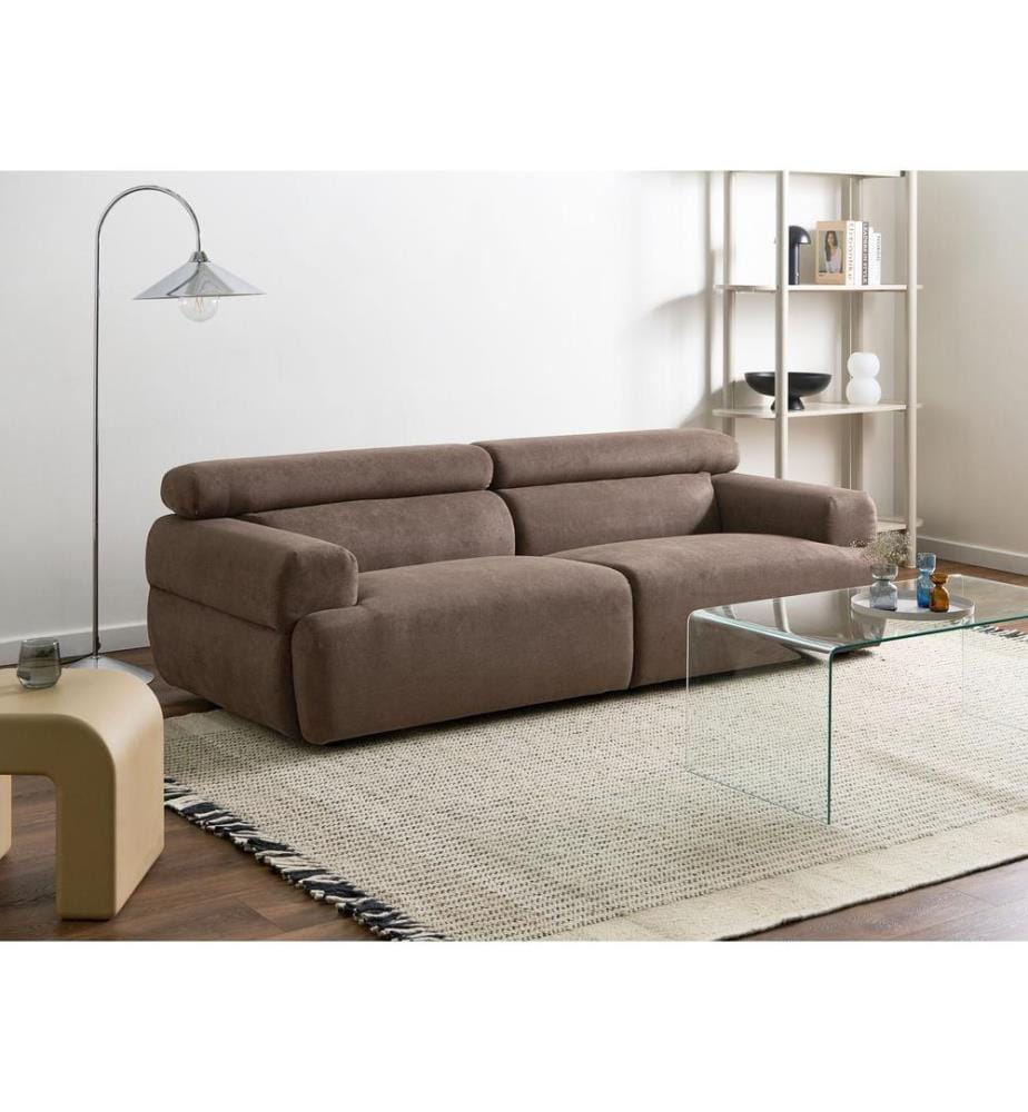 Canapé 3 places HOVDEN Tissu Marron