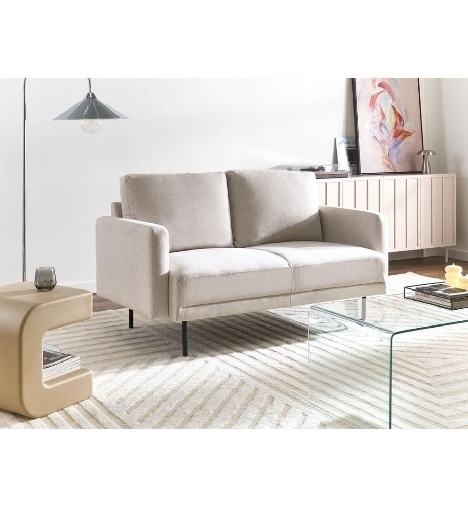Canapé 2 places BREDA Tissu Beige clair
