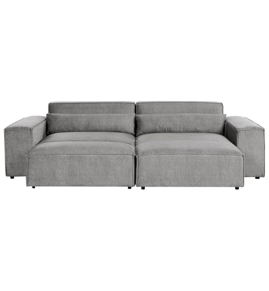 HELLNAR 3-Sitzer Modul Ecksofa linksseitig Grau Stoff mit Ottomane