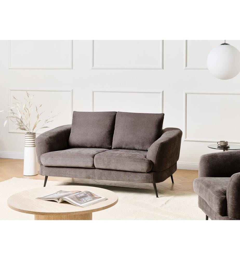 Sofa 2-Sitzer KJAER Chenillegewebe Taupe
