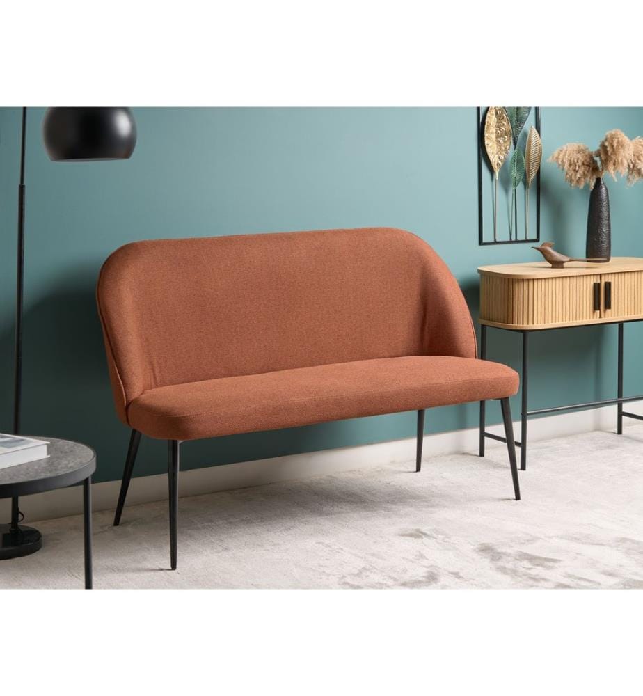 Banc de salle à manger 2 places OSBY Tissu Marron