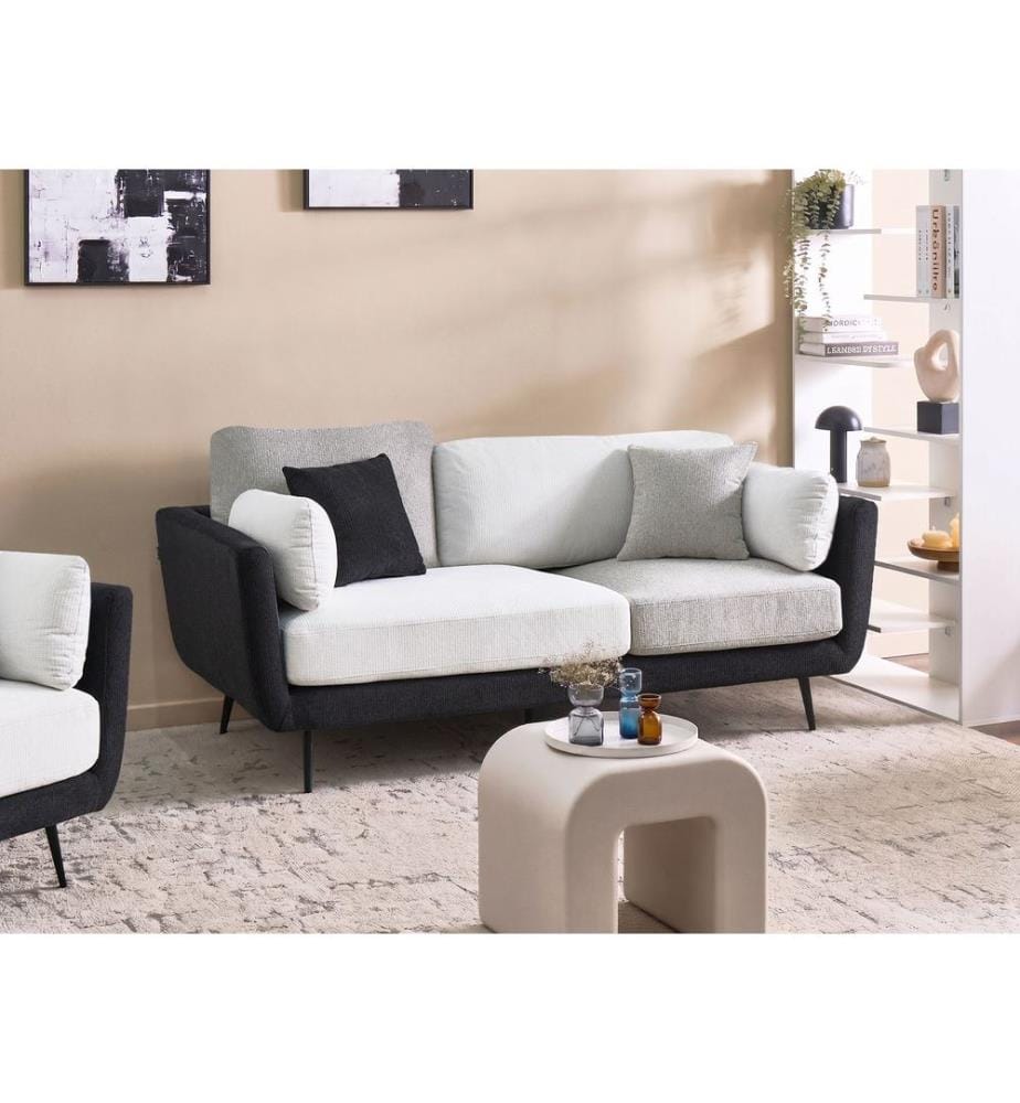 Sofa 3-Sitzer BOLGA Stoff Schwarz