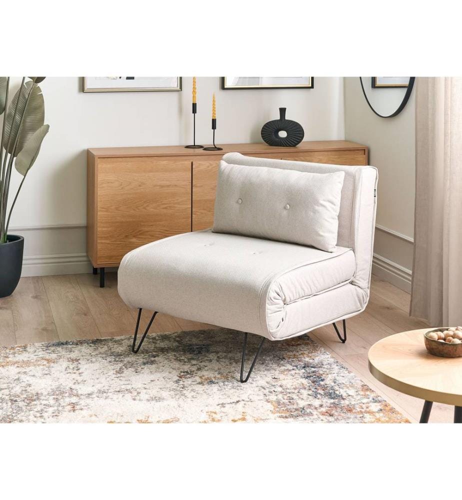 1-Sitzer Schlafsofa VESTFOLD Stoff Hellbeige