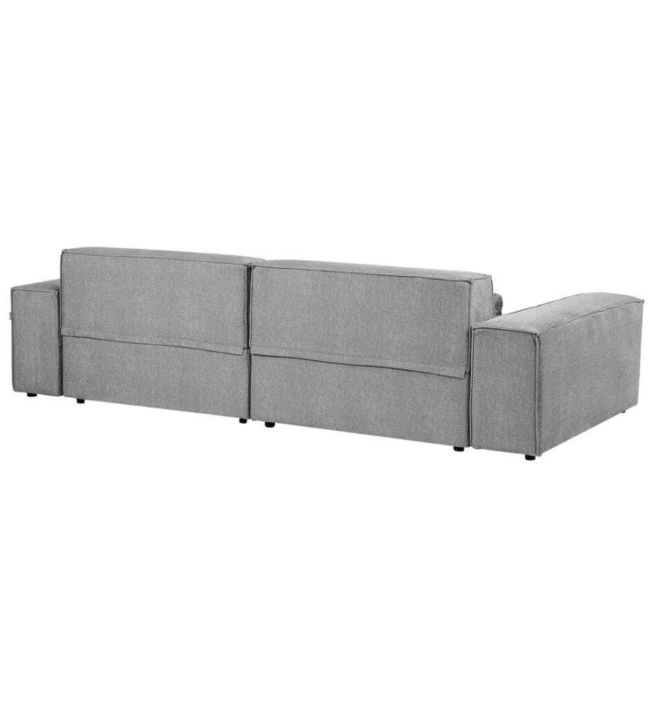 HELLNAR 3 places Canapé d'angle modulable Côté droit Gris Tissu