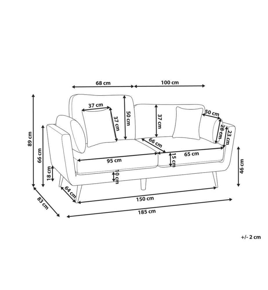 Sofa 3-Sitzer BOLGA Stoff Braun