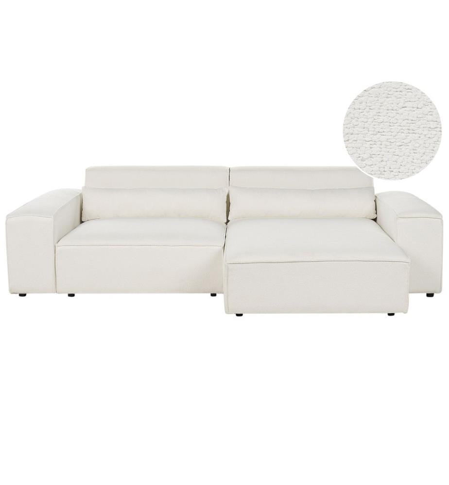 HELLNAR 3-Sitzer Modul Ecksofa linksseitig Cremeweiss Bouclé