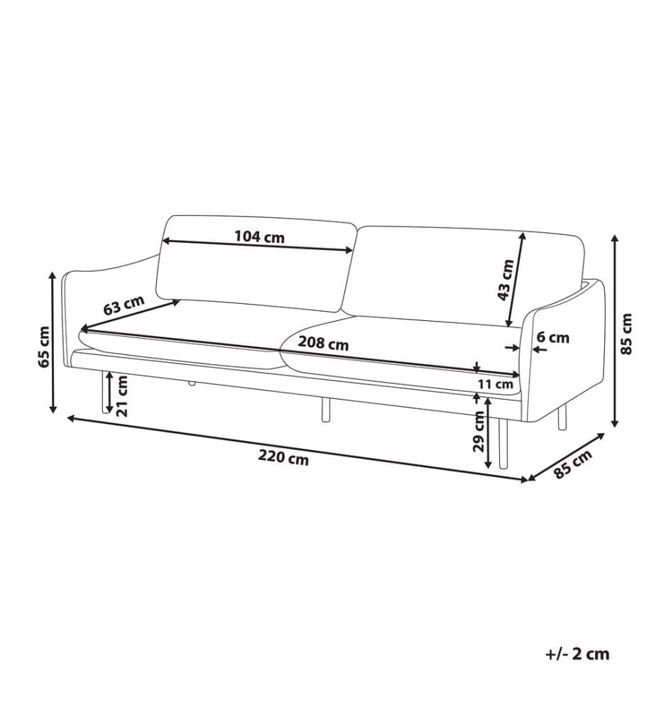 Sofa 3-Sitzer VINTERBRO Chenillegewebe Goldbraun