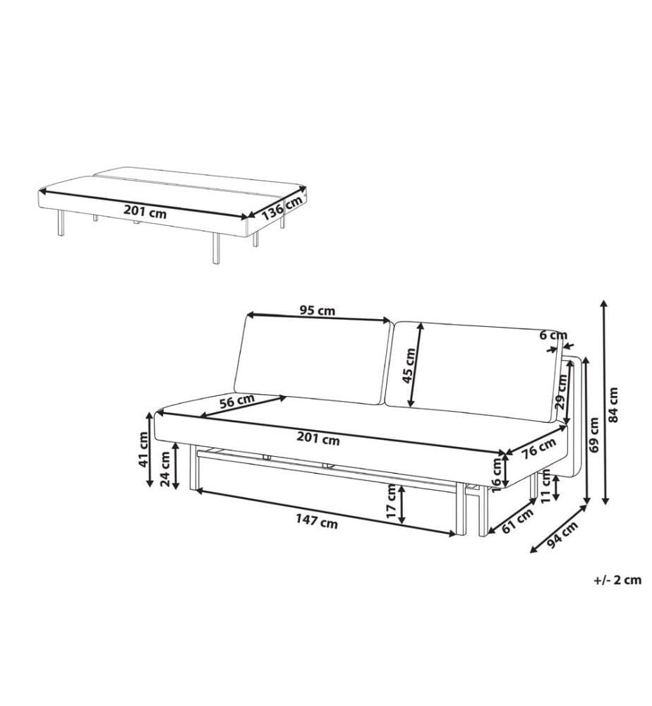 Schlafsofa 3-Sitzer ROYKKA Stoff Hellgrün