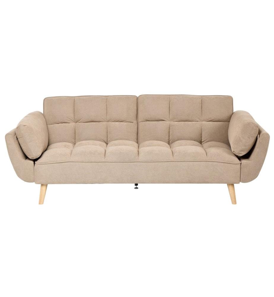 Schlafsofa 3-Sitzer ASBY Stoff Hellbraun
