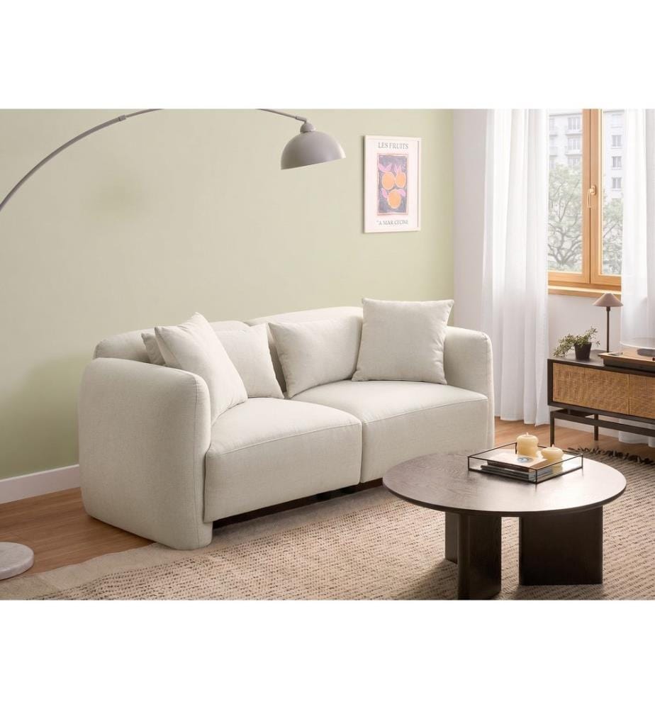 Canapé 3 places EKENES Tissu Blanc cassé