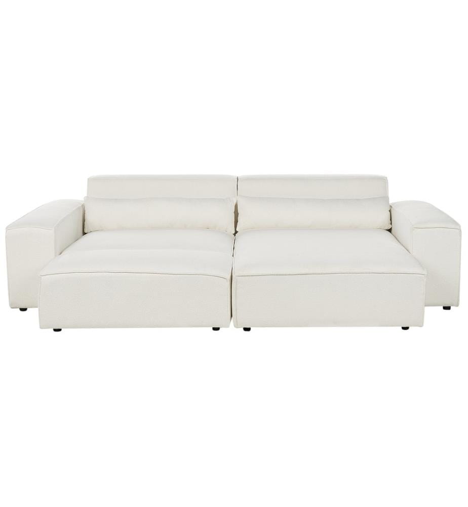 HELLNAR 3-Sitzer Modul Ecksofa linksseitig Cremeweiss Bouclé mit Ottomane