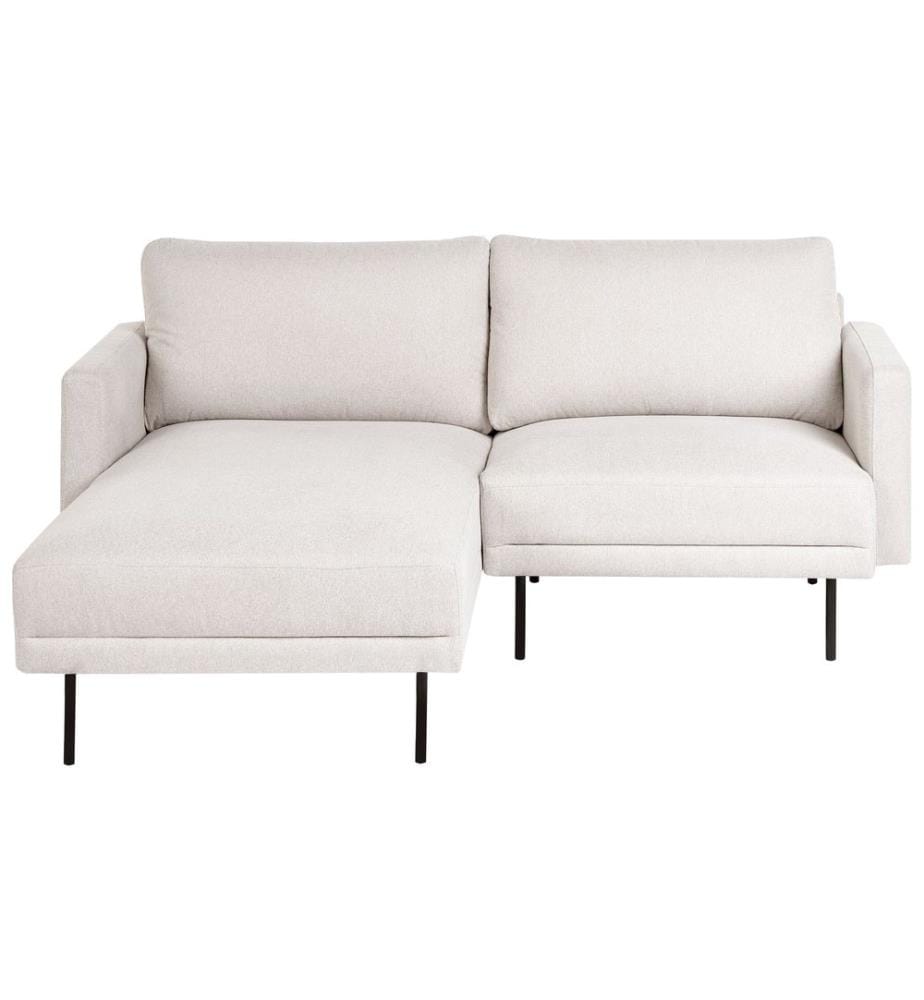 Ecksofa 2-Sitzer BREDA Stoff Hellbeige rechtsseitig