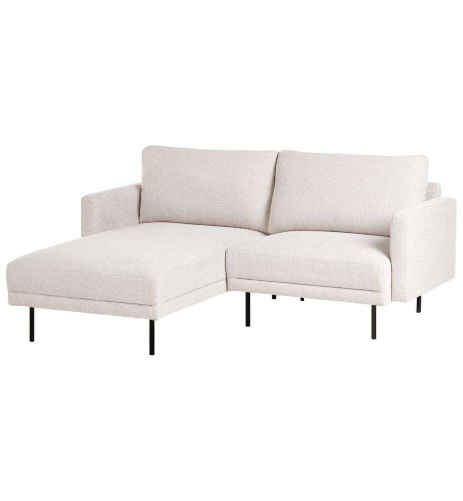 Ecksofa 2-Sitzer BREDA Stoff Hellbeige rechtsseitig